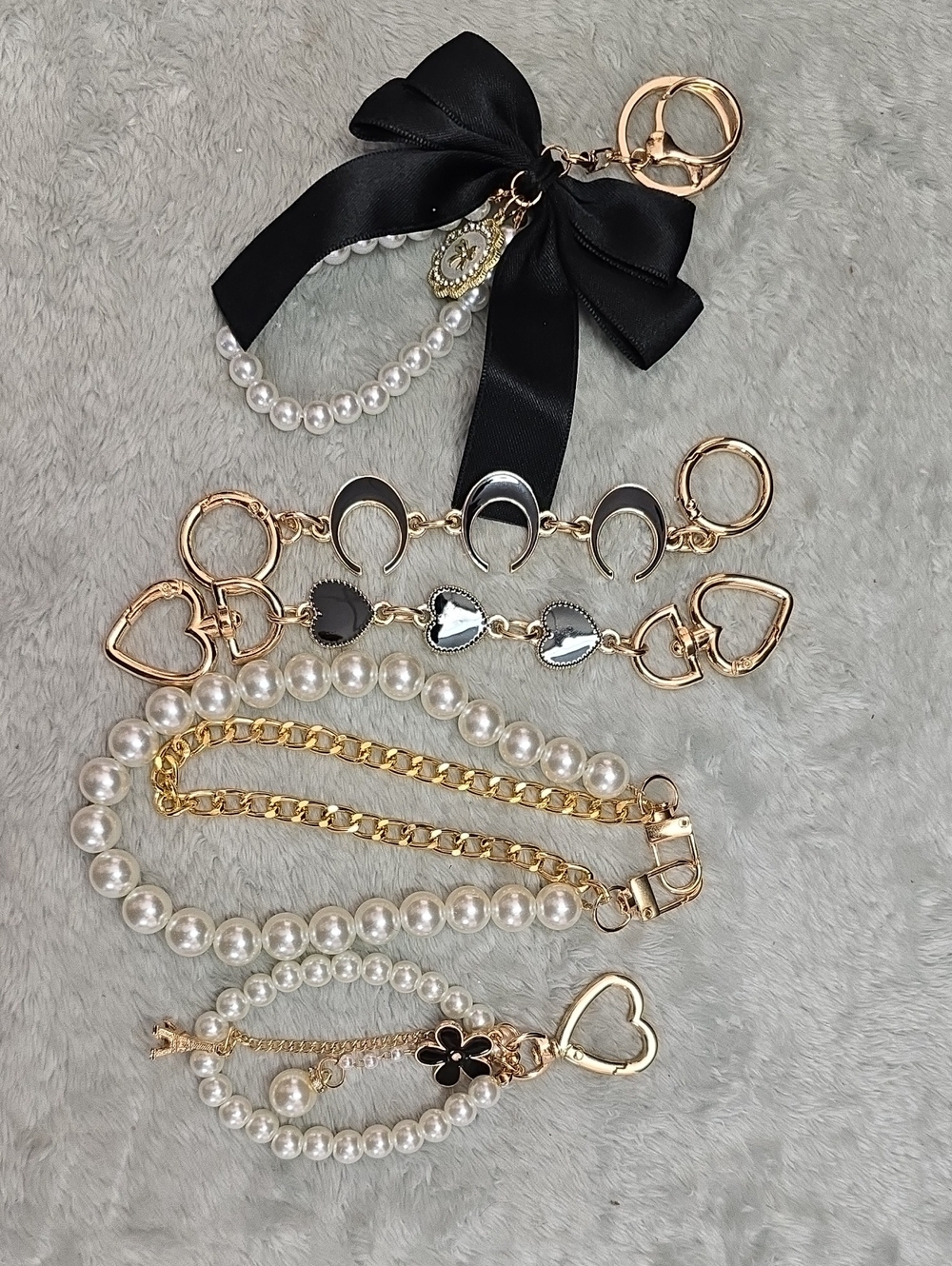 Fashion Jewelry Gold-Tone Crystal Charm Keychain with Multicolor Gem Accents - Picture 16 of 16